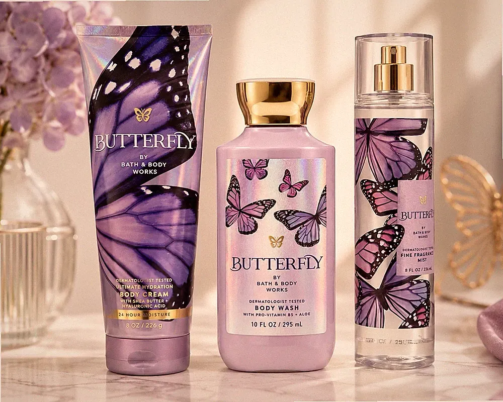 Bath & Body Works Butterfly Fine Fragrance Mist, Body Cream & Body Wash-3 Pc.