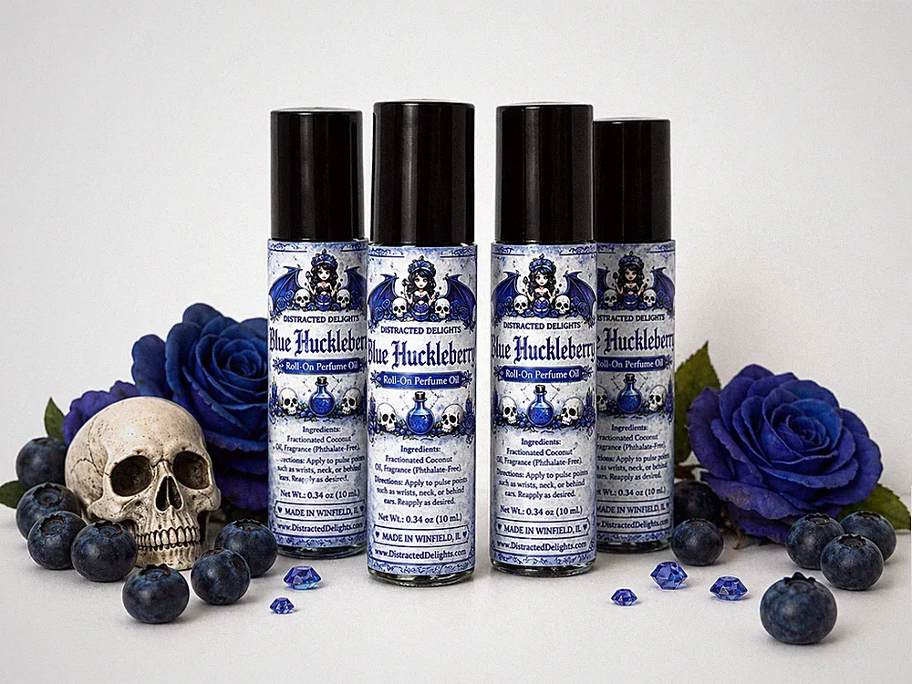Blue Huckleberry Roll On Perfume Oil 10mL Fruity Scent Peach Strawberry Berry