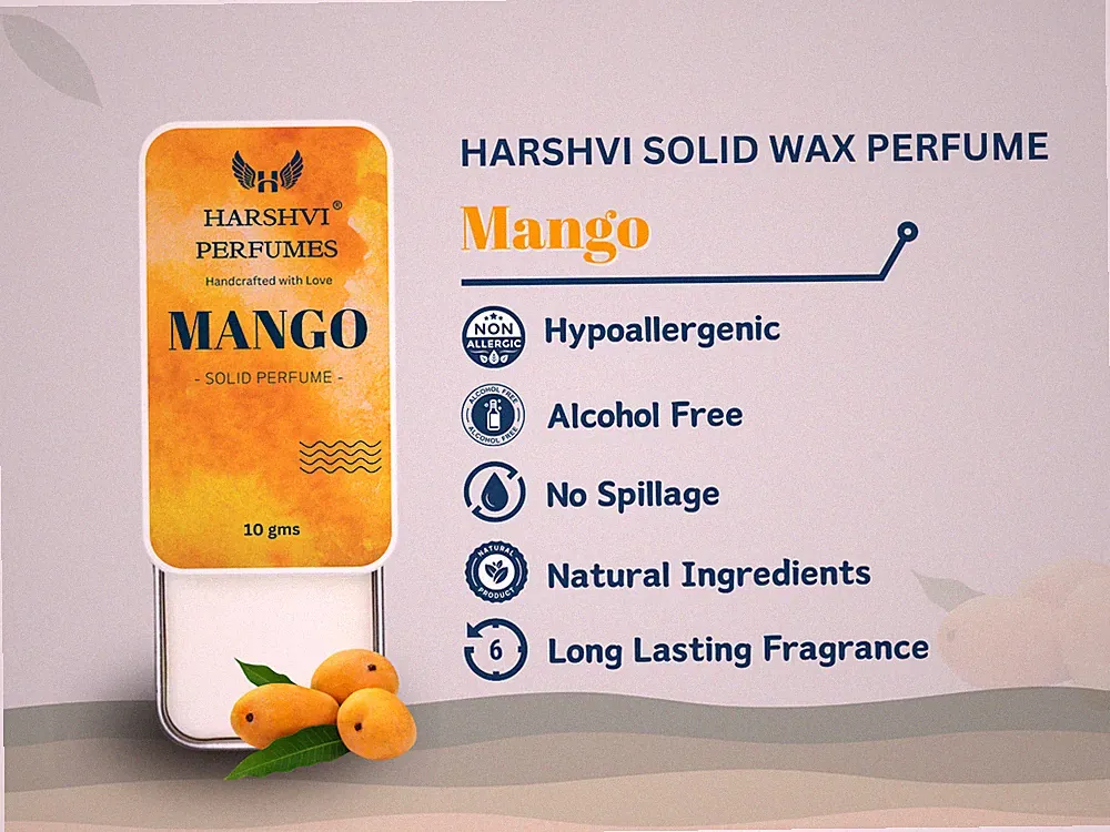 Mango Solid Wax Perfume Balm | Unisex | No Alcohol | Sweet Fruity Fragrance