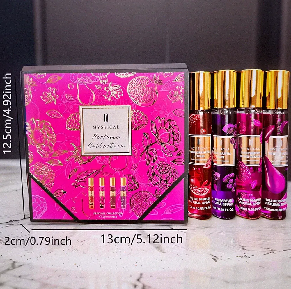 Mystical Perfume Collection Gift Set – 4 Fragrance Sprays for Women Floral