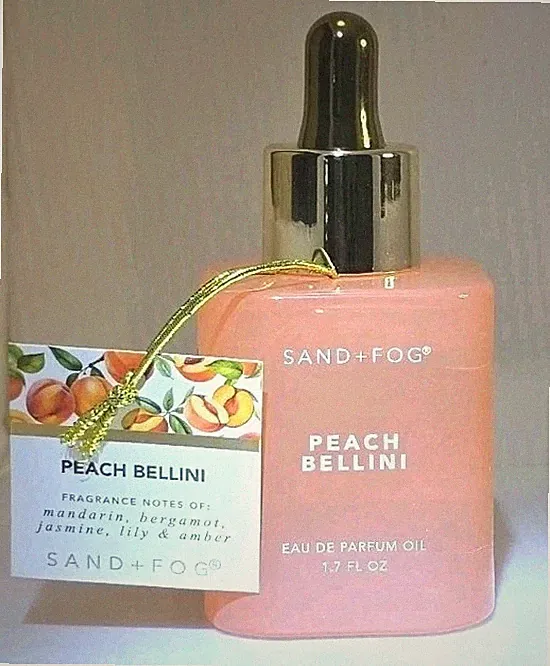 Sand + Fog Peach Bellini Perfume Oil 1.7 oz 50ml Dropper Sweet Fruity New
